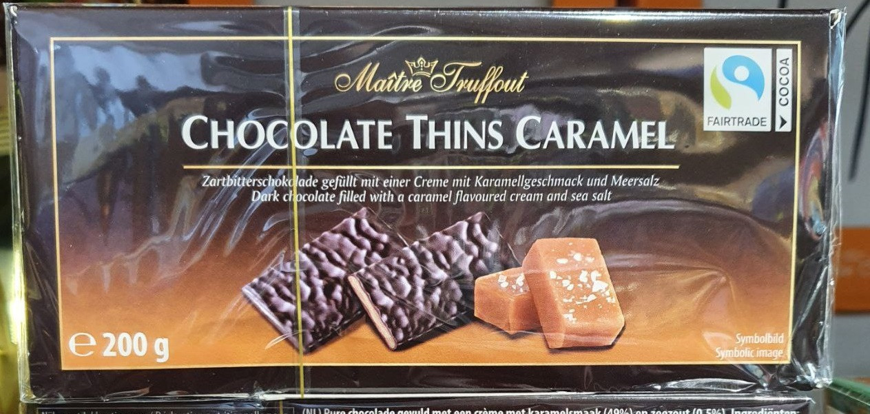 Цукерки Maitre Truffout Chocolate Thins Caramel 200 г., фото 1