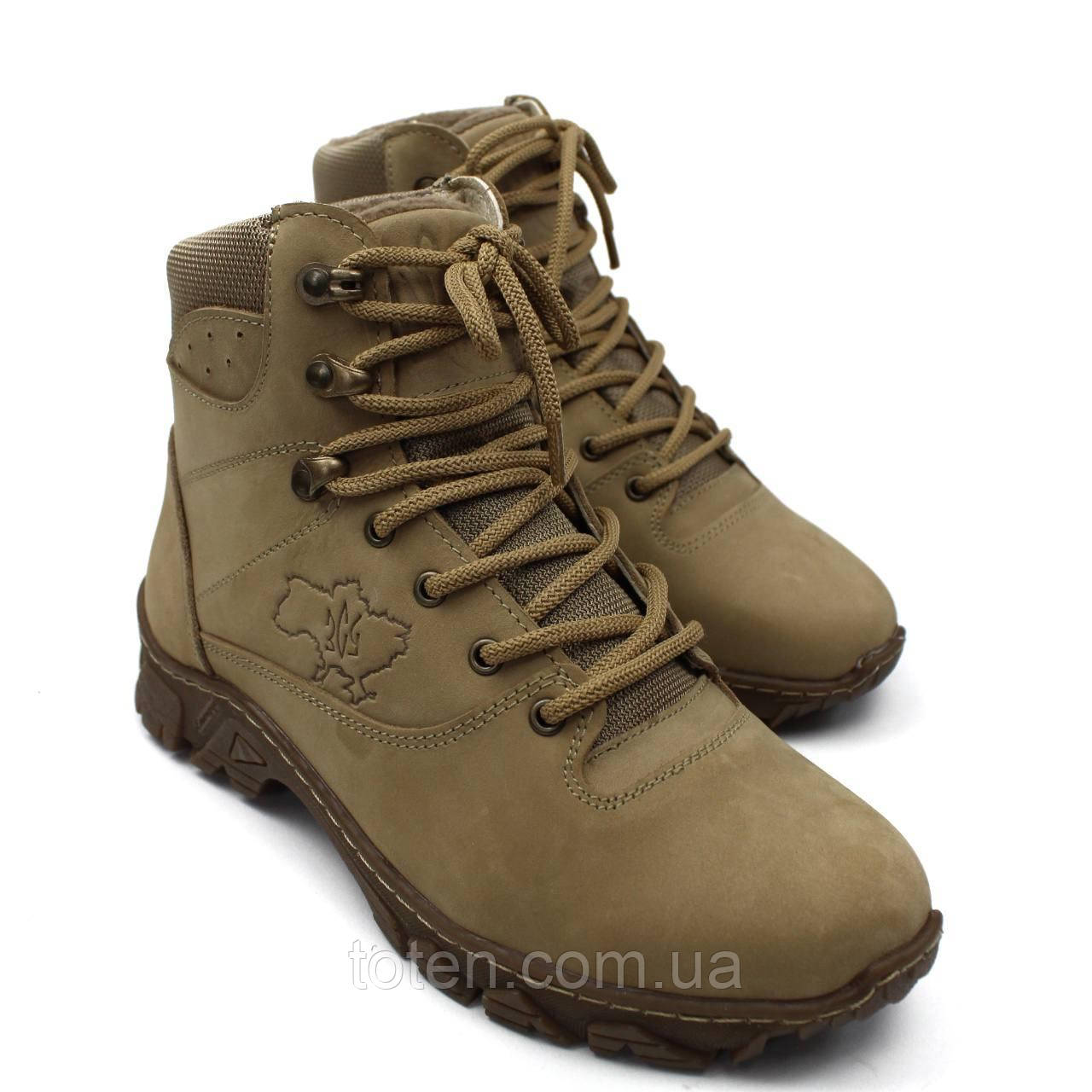 Купить Тактическая мужская обувь Теплые берцы на флисе, Кожа (нубук ...