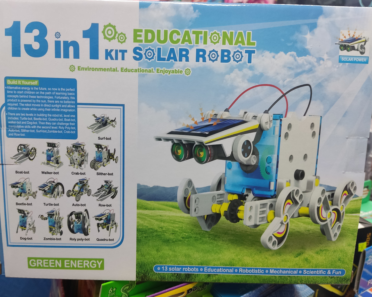 Конструктор на солнечной батарее 13 в 1 Solar Robot 2115A для юных изобретателей и взрослых инженеров