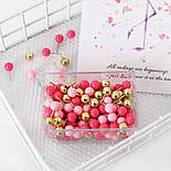 Кнопки круглі рожево-золоті, фото 3