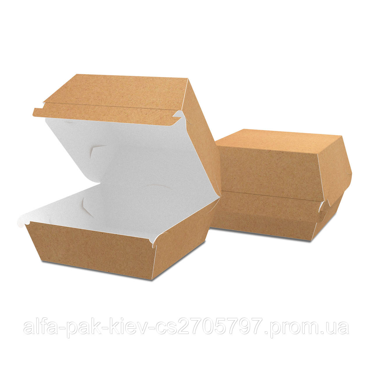 Упаковка для бургера крафт “Міні” 100х93х58 мм (самозбірна), упаковка 100 шт