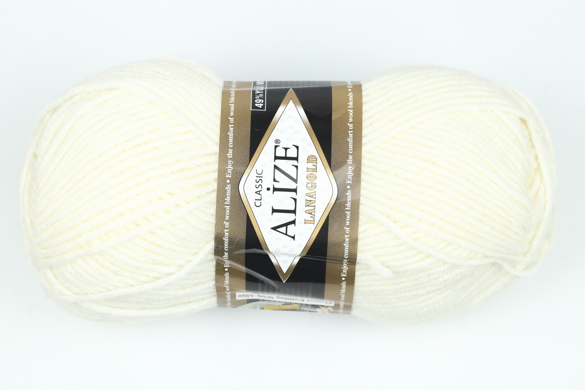 Пряжа Лана Голд 55 білий Alize (Алізе) 13D11