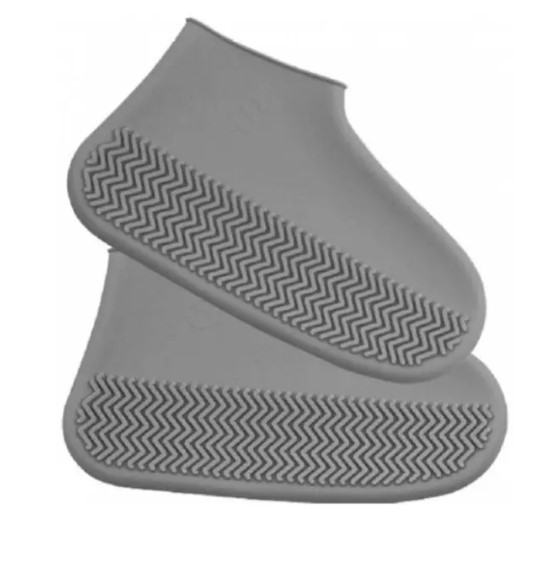 Силіконові чохли бахіли для взуття від дощу і бруду розмір L 42-45 сірі, фото 1