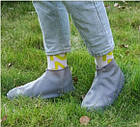 Силіконові чохли бахіли для взуття від дощу і бруду розмір L 42-45 сірі, фото 2