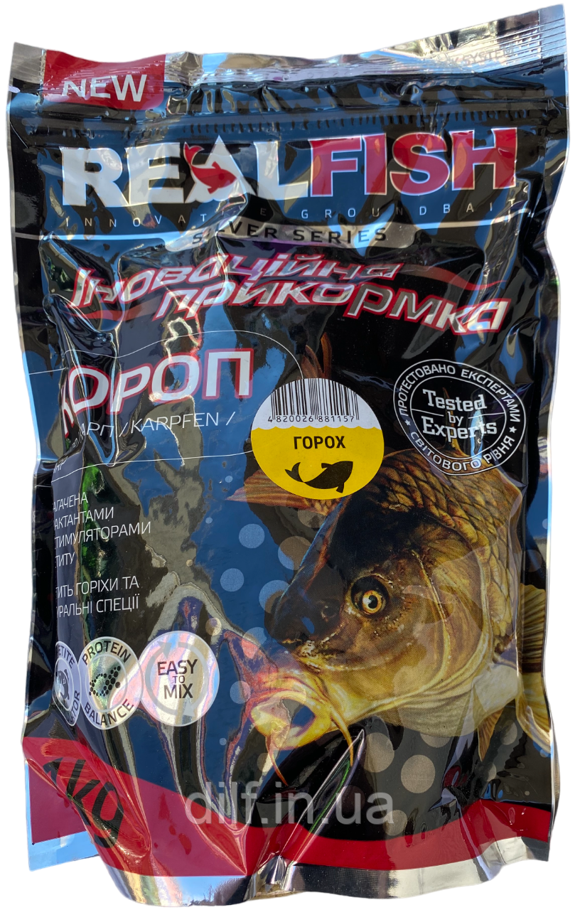 Прикормка REAL FISH Короп (горох) 1кг.