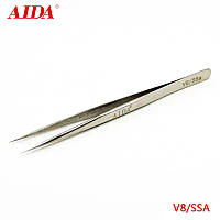 Пинцет прямой AIDA V8/ SSa (Chrome Strong, антикислотный)