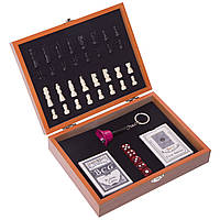 Набір настільних ігор шахи, карти 2в1 W2517B дерево