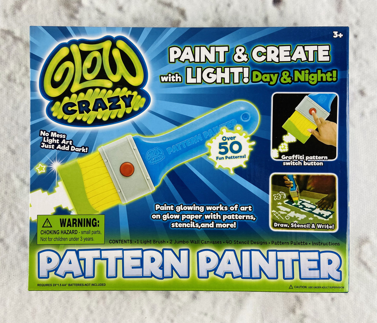 Планшет Magic Pad 3D для малювання D 6230 пензель, що світиться, 4 трафарети, 2 клейких світяться полотна паперу, лист з, фото 1