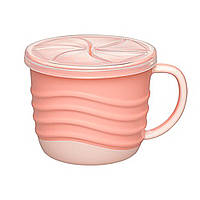 Чашка для питья и снеков 2в1 "Зеленая серия" розовая NIP 250 мл (4000821370692)