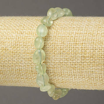 Браслет на гумці натуральний камінь Пренит галтівка d-10х8мм+-