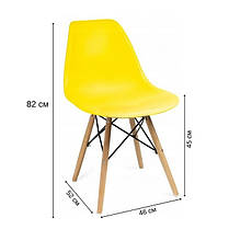 Крісло для кухні на ніжках Bonro В-173 FULL KD жовте, фото 3