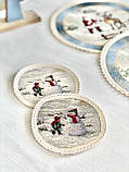 Серветка сервірувальна, гобеленова, Новорічна Ø10 см., фото 2