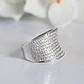 Каблучка срібна велика широка з маленькими фіанітами, фото 2