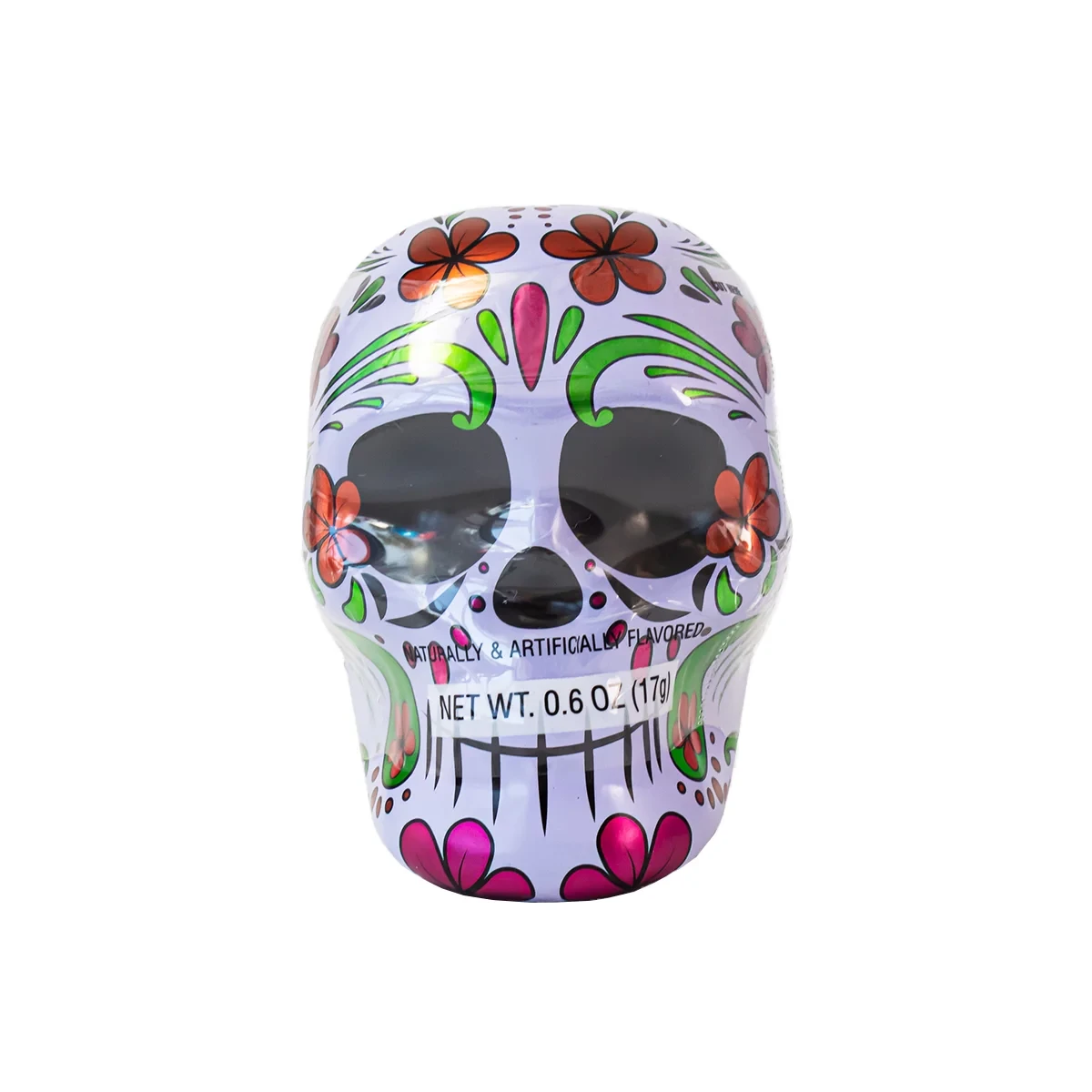 Металевий череп із цукерками Halloween Skull Tin with Smarties 17g (білий)