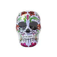 Металический череп с конфетами Halloween Skull Tin with Smarties 17g (белый)