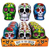 Металевий череп із цукерками Halloween Skull Tin with Smarties 17g (зелений), фото 4
