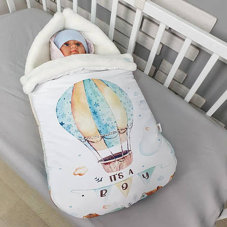 Зимовий конверт на виписку 2в1 чохол в коляску / дитячий спальник з непромокальної преміум-плащової тканини та хутра, фото 2