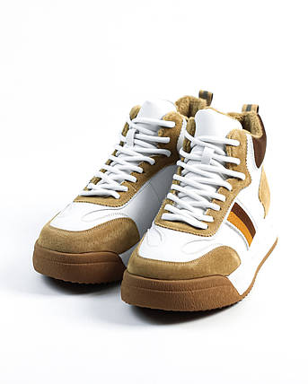 Черевики на платформі V.I.konty 3156 40 Молочно-коричневі шкіра/замша 36, фото 1