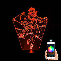 Акриловый 3D светильник-ночник Яэ Мико От смартфона
