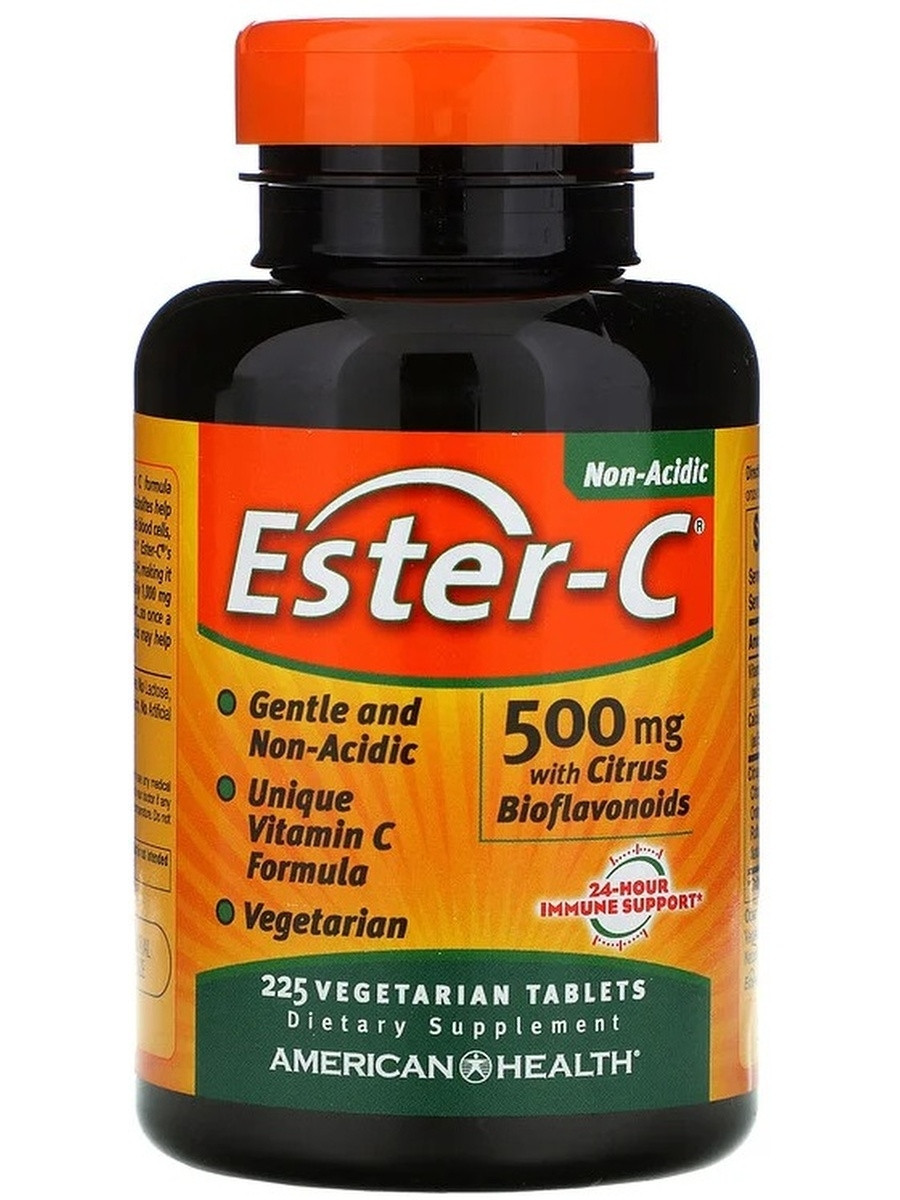 Вітамін С нейтральний Ester-C з біофлавоноїдами 500 мг 225 таб American Health США