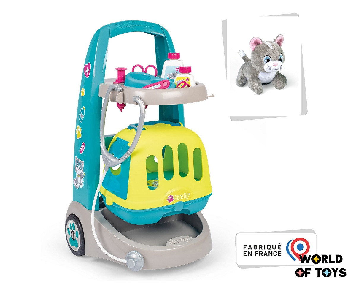 Ігровий набір Smoby Toys Ветеринарна мобільна клініка з котиком та переноскою (340402)