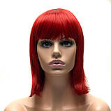 Перука каре BOB колір N1 темно-червоний, для сцени, танців, вечірок і розваг. Термоволосся, фото 2