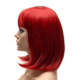 Перука каре BOB колір N1 темно-червоний, для сцени, танців, вечірок і розваг. Термоволосся, фото 4