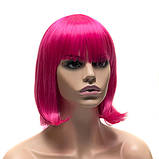 Перука каре BOB колір N4 малиновий, для сцени, танців, вечірок і розваг. Термоволосся, фото 2