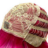 Перука каре BOB колір N4 малиновий, для сцени, танців, вечірок і розваг. Термоволосся, фото 8