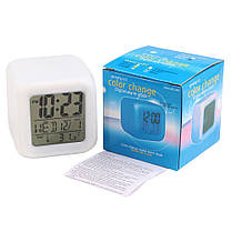 Годинник хамелеон з термометром будильник нічник UKC 508 (1246), фото 2