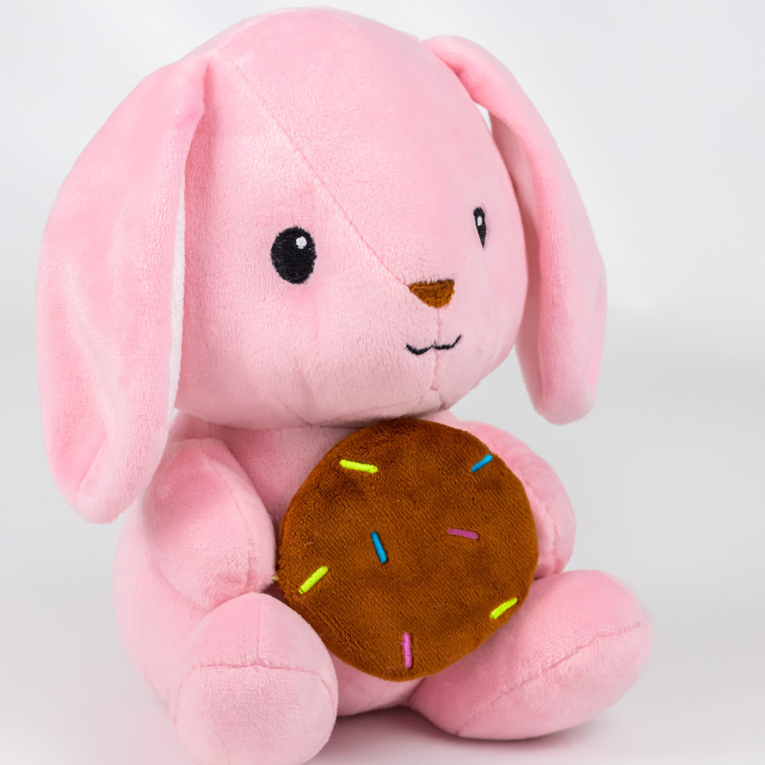 М'яка іграшка KidsQo Зайчик Хрумтик 22см рожевий  (KD724), фото 1