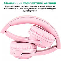 Дитячі безпровідні Bluetooth навушники з мікрофоном та обмеженням гучності Picun E3 Pink, фото 6