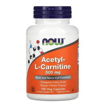 Л-карнітин, NOW Acetyl-L-Carnitine 100 рослинних капсул