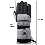 Рукавиці з підігрівом + два акумулятори по 5000Mah, з утеплювачем 3M — Обхват долоні 19-23 см, фото 3