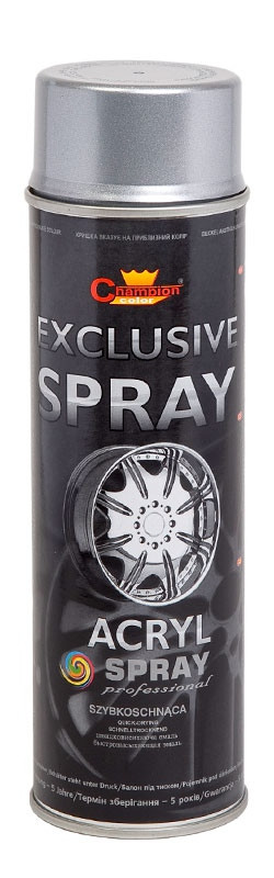 Фарба спрей для дисків Exclusive Spray Сріблястий Champion 500 мл, фото 1