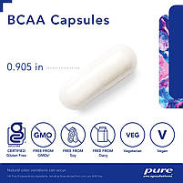 BКAA капсулы, BCAA, Pure Encapsulations, 250 капсул BX013, фото 4