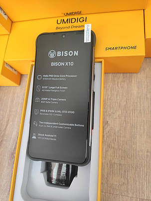 Смартфон UMIDIGI BISON X10 Gray 4\64gb 6150mAh NFC Helio P60, фото 1