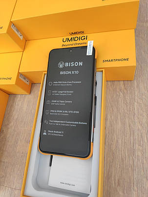 Смартфон UMIDIGI BISON X10 Orange 4\64gb 6150mAh NFC Helio P60, фото 1
