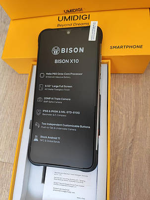 Смартфон UMIDIGI BISON X10 Black 4\64gb 6150mAh NFC Helio P60, фото 1