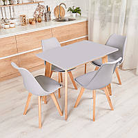 Комплект кухонной мебели Onto Алонзо 100 серый раздвижной стол + 4 стула