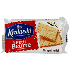 Печиво вершковий крекер Кракуски Krakuski petit beurre 50g 112шт/ящ (Код: 00-00012737)