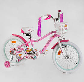 Двоколісний велосипед Corso Sweety на 18 дюймів, Рожевий 18412