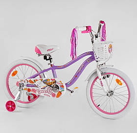 Двоколісний велосипед Corso Sweety на 18 дюймів, Фіолетовий 18366