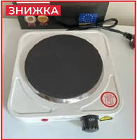 Бытовая кухонная плита одна комфорка 1000 Вт переносная настольная дисковая электроплита с термостатом