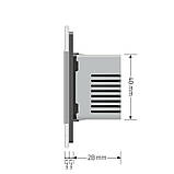 Терморегулятор сенсорний з датчиком температури повітря Livolo сірий скло (VL-C701TM-15), фото 7