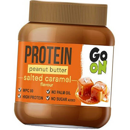 Паста арахісова GoOn Nutrition Protein Peanut Butter 350 g солона карамель, фото 3