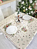 Скатертина на Новорічний стіл 137 х 280 см., гобелен, золотий люрекс, фото 4