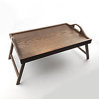 Дерев'яний прямокутний піднос-столик коричневий 53 33 см