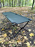 Розкладачка металева НАТО армійське складне ліжко посилене з чохлом для перенесення. Зелена, фото 2