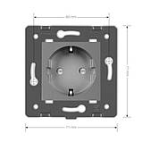 Механізм силова розетка із заземленням Livolo сірий (C7-C1EU-15), фото 5